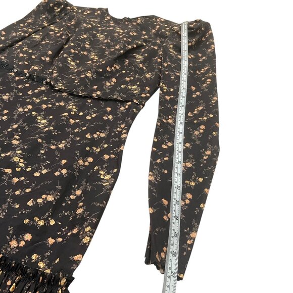 The Vampires Wife Earl Floral Ruffle Layered Midi Dress Black US 6 UK 10 - Picture 16 of 16